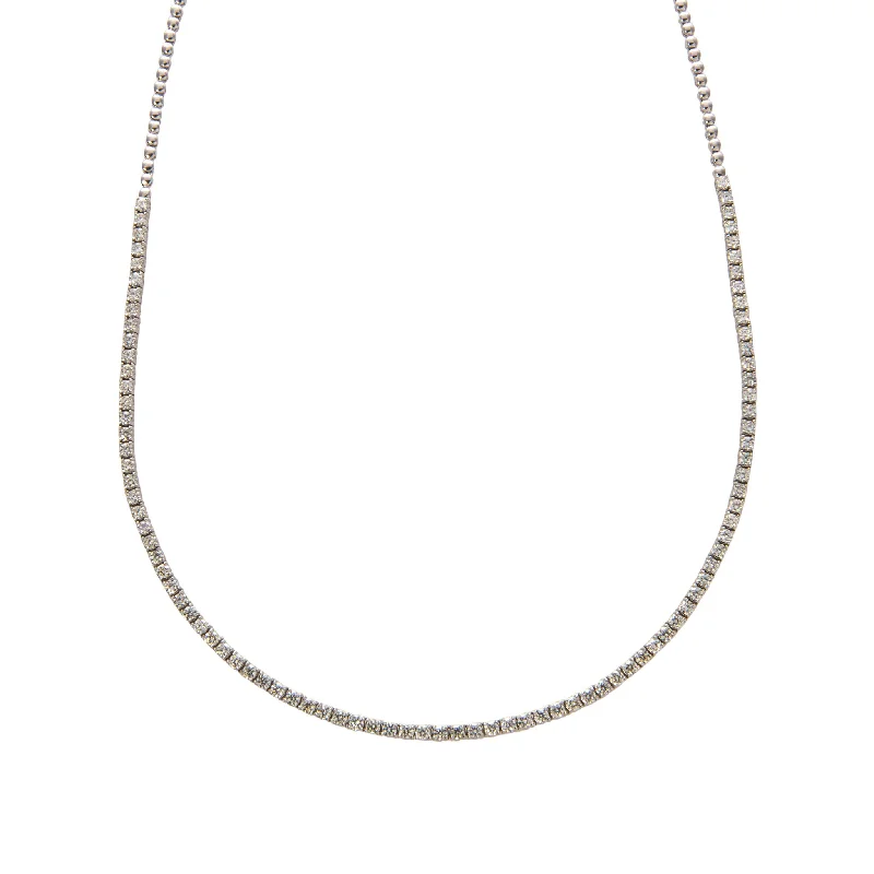 3ctw Diamond Halfway 14K White Gold Tennis Necklace