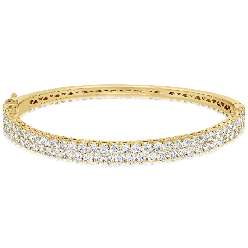 4.77 Carat Two Row Diamond Bangle Bracelet