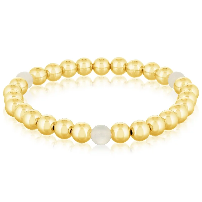 6mm Gold Filled & Moonstone Beaded Bracelet