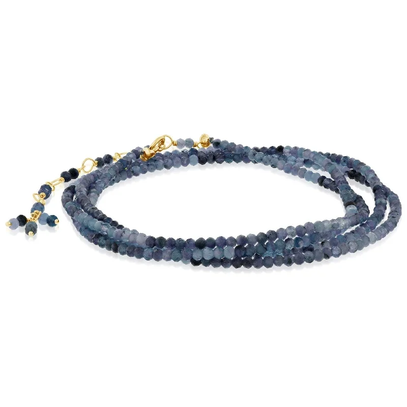 ANNE SPORTUN Opaque Blue Sapphire Beaded Wrap Bracelet