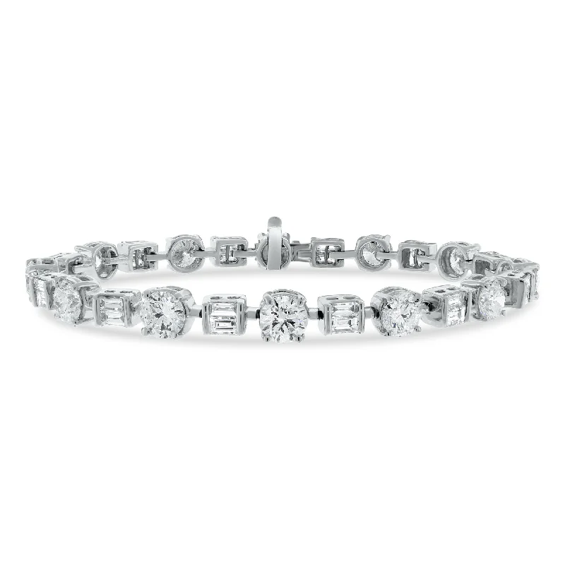 Beauvince Azea Diamond Tennis Bracelet 11.18 Carat Diamonds in White Gold