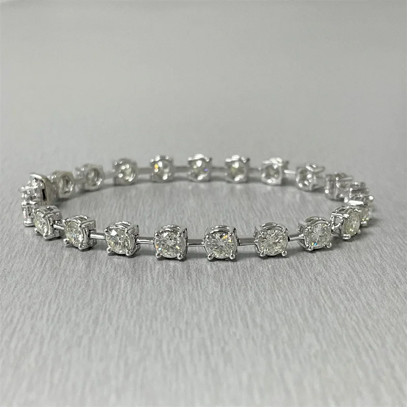 Beauvince Diamond Spaces Tennis Bracelet 7.06 Carat Diamonds in White Gold