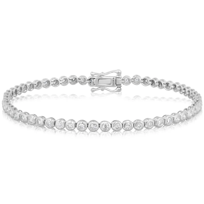 Bezel Set Diamond Tennis Bracelet