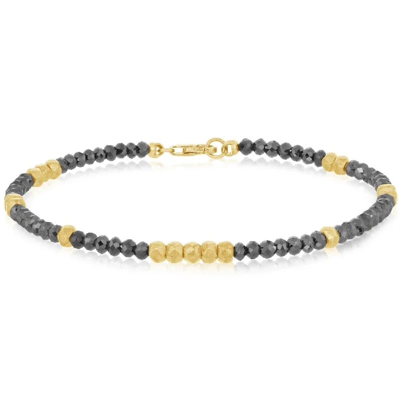 Black Diamond & Gold Bead Bracelet