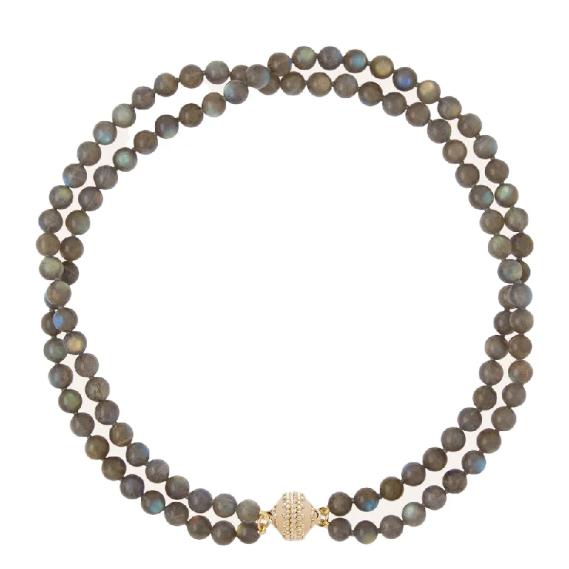 Clara Williams Victoire Labradorite 7mm Double Strand Necklace