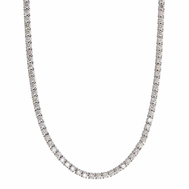 18K White Gold Diamond Line Necklace