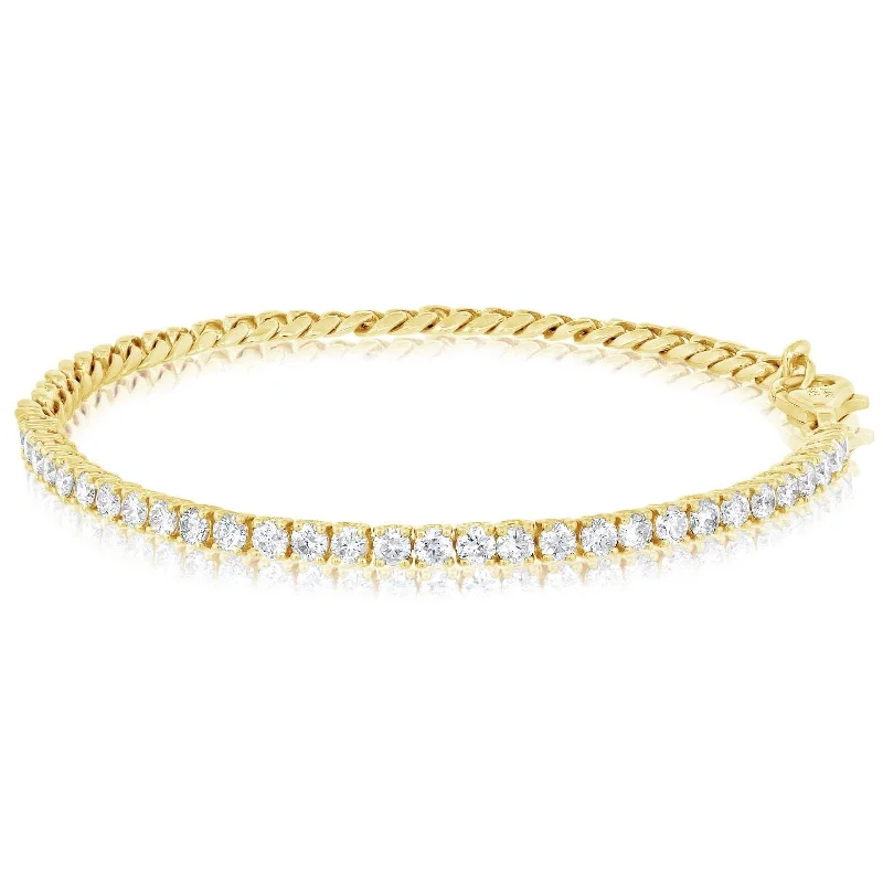 Diamond Line Curb Chain Bracelet