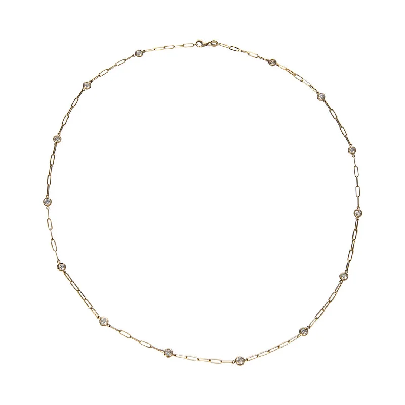 Diamonds by the Yard 14K Yellow Gold Paperclip Necklace