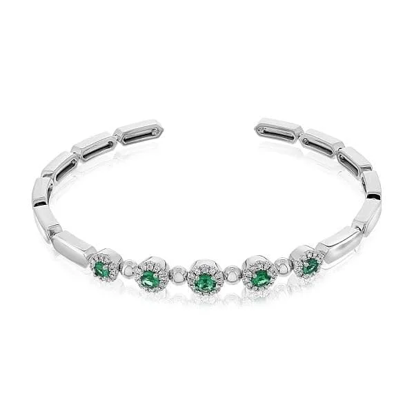 Emerald & Diamond Cuff Bracelet