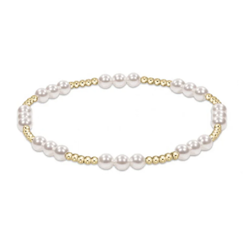 enewton 6.25"  Classic Joy Pattern 4mm Bead Bracelet - Pearl