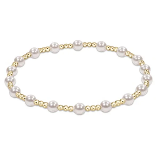 enewton 5.5" egirl Classic Sincerity Pattern 4mm Bead Bracelet - Pearl