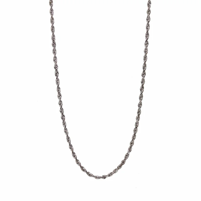 14K White Gold Rope Chain