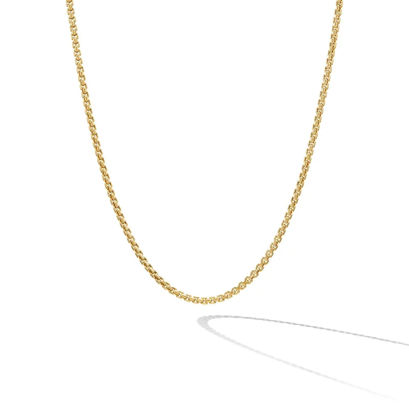 Box Chain Necklace in 18K Yellow Gold, 1mm