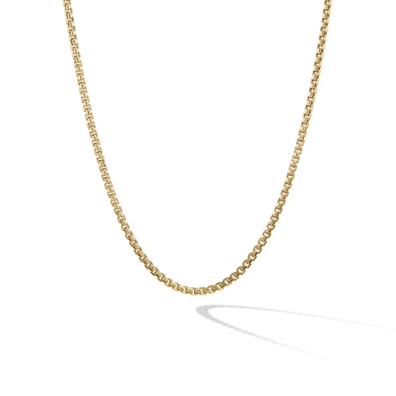 Box Chain Necklace in 18K Yellow Gold, 1.25mm