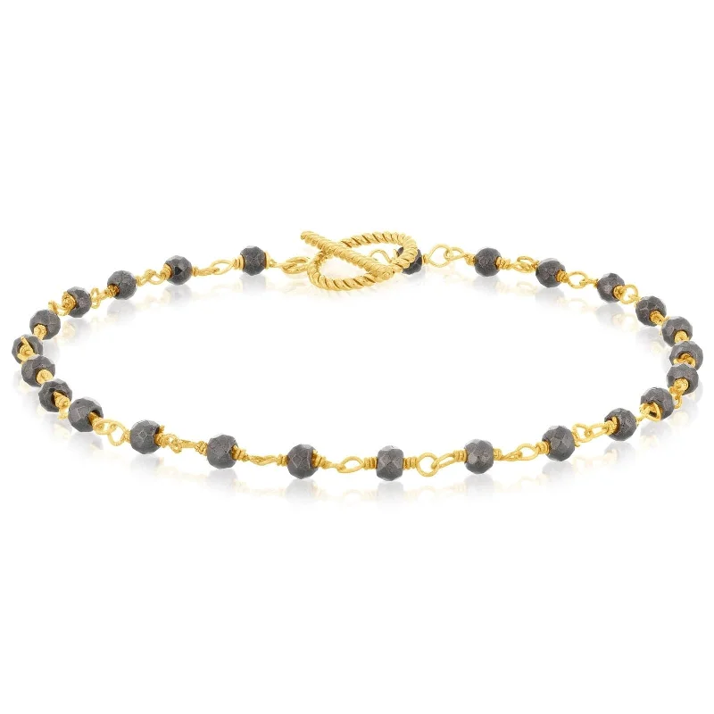 JILL DUZAN Handtied Hematite Bracelet