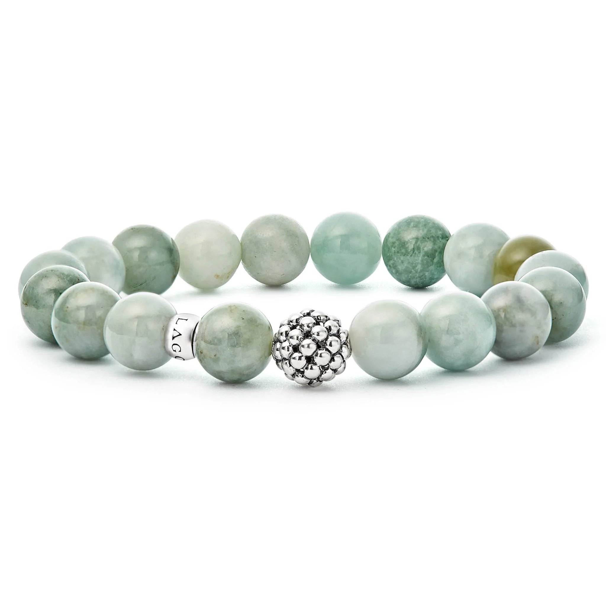 Lagos Maya Gemstone Silver Station Bead Bracelet