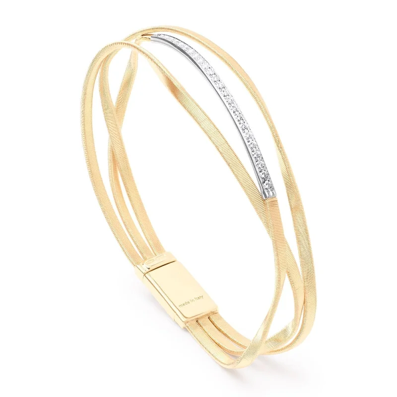 MARCO BICEGO Marrakech Three Strand Bangle with Diamond Bar