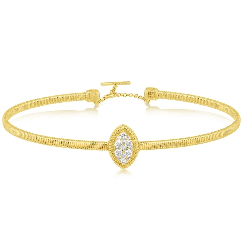 Marquise Shape Illusion Diamond Cuff Bracelet