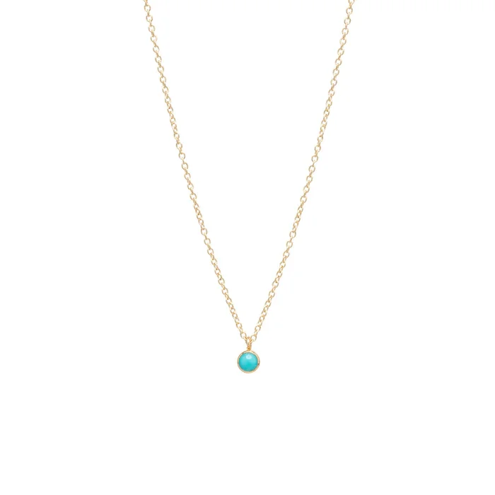 14K Yellow Gold Bezel Set Turquoise Pendant