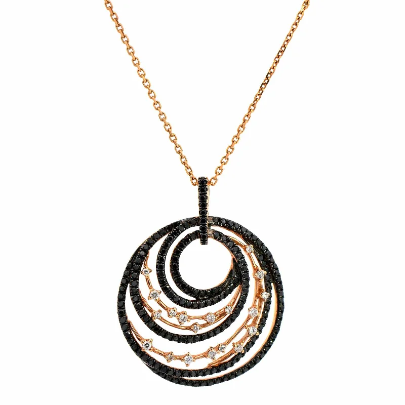 14K Rose Gold Diamond Spiral Pendant Necklace