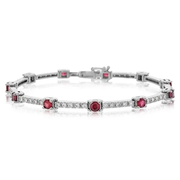 Ruby & Diamond Line Bracelet