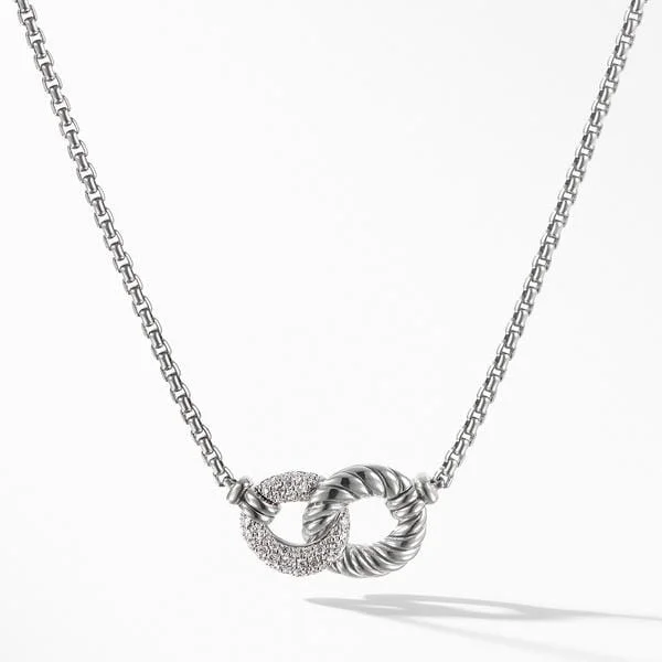 Double Link Necklace with Diamonds