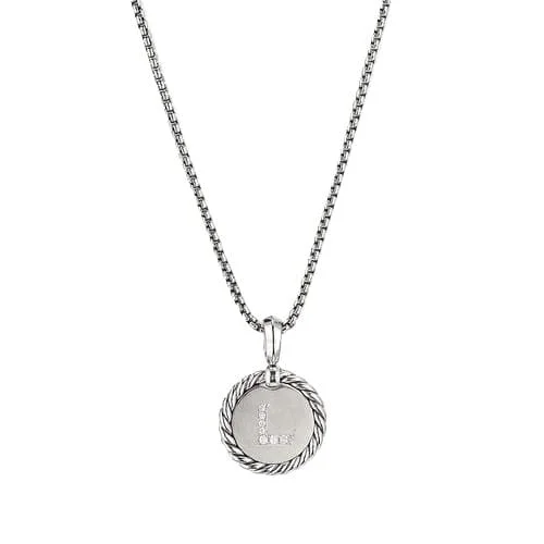 Initial Charm Necklace with Diamonds