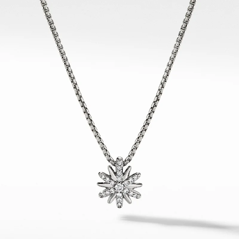 Petite Starburst Station Necklace with Diamonds