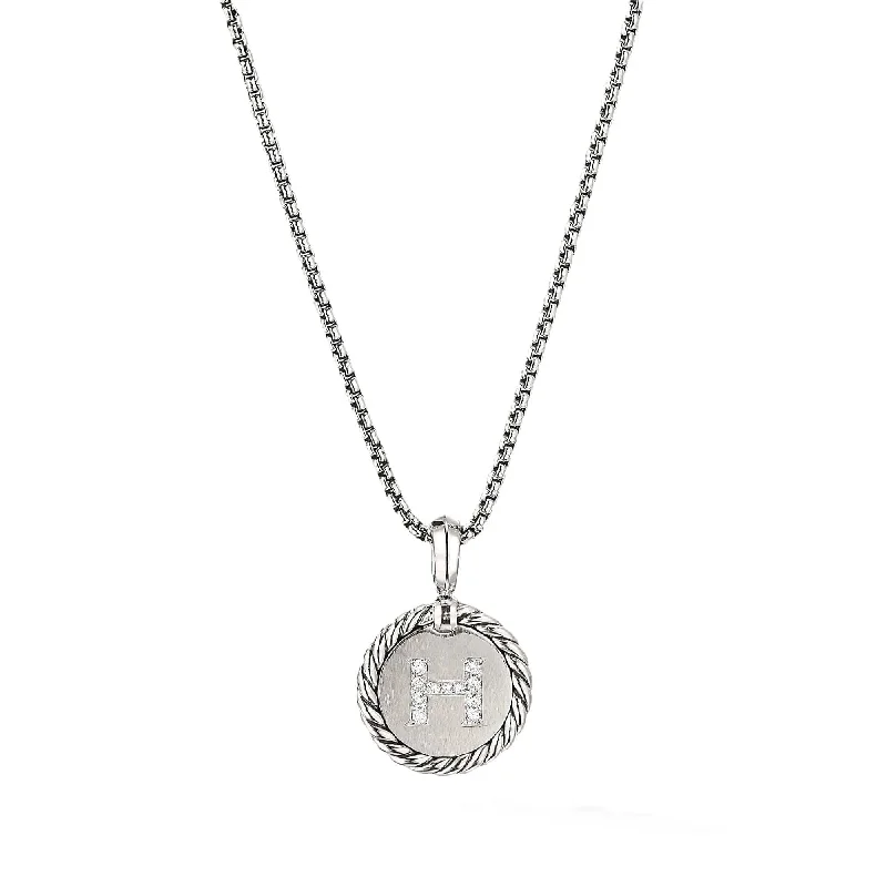 Initial Charm Necklace with Diamonds