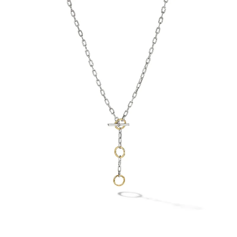 DY Madison® Three Ring Chain Necklace with 18K Yellow Gold