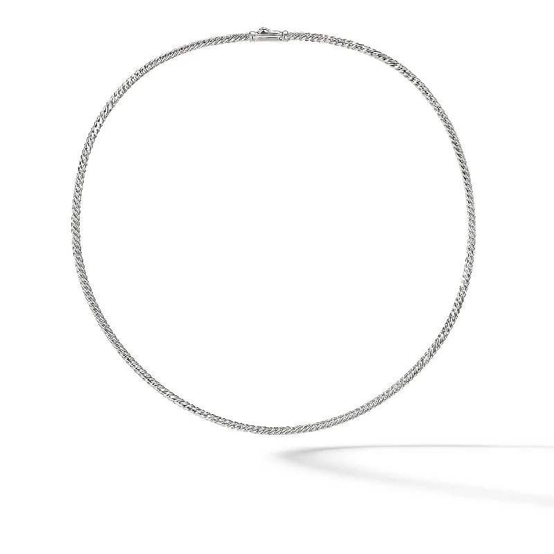 Sculpted Cable Necklace in Sterling Silver