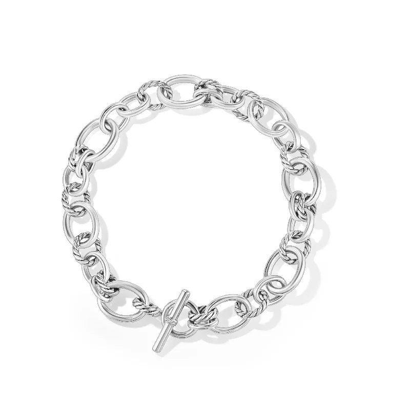 DY Mercer Necklace in Sterling Silver with Pavé Diamonds