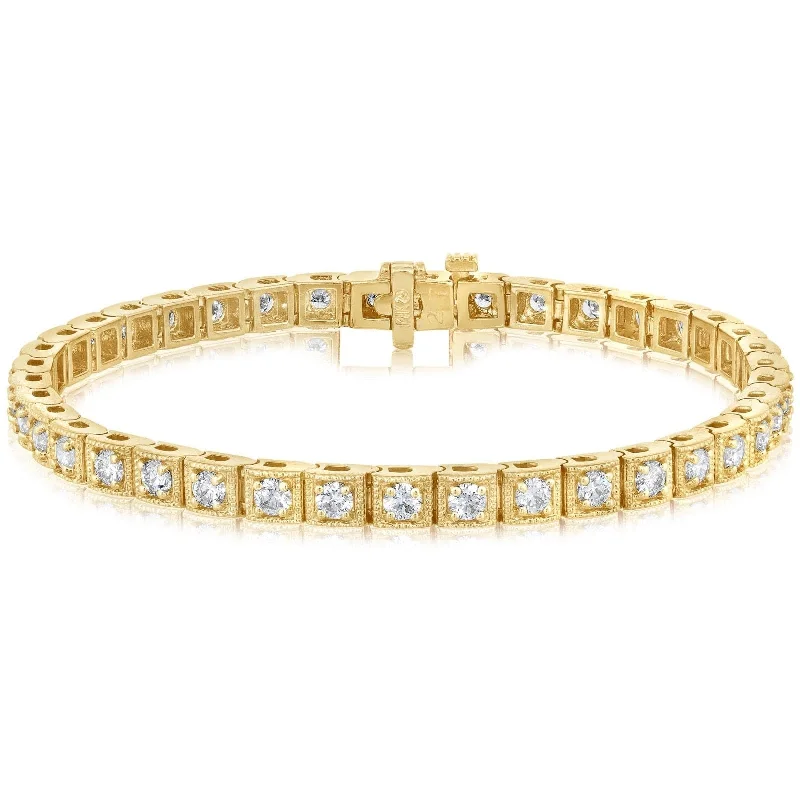 Vintage-Style 3 Carat Diamond Tennis Bracelet